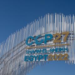 The gate over the entry to COP27 